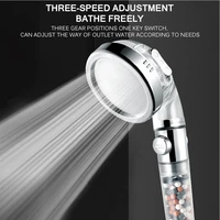 3 modes adjustable showerhead jetting shower head high pressure saving water bath shower head bathroom filter shower spa nozzle