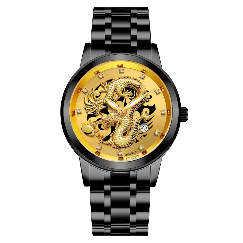 2023 Popular Europe and the United States fashion new men's watch stainless steel perpetual calendar dragon business waterproof
