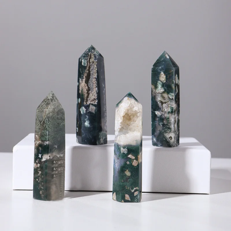 

1PC Natural Crystal Rough Stone Hand-polished Six-sided Single-pointed Column Desktop Ornaments DIY Craft