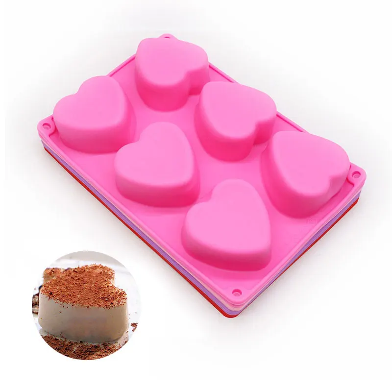 

Форма для торта в форме сердца на День святого Валентина, специальная любовная силиконовая форма для выпечки торта в форме сердца с 6 соедин...