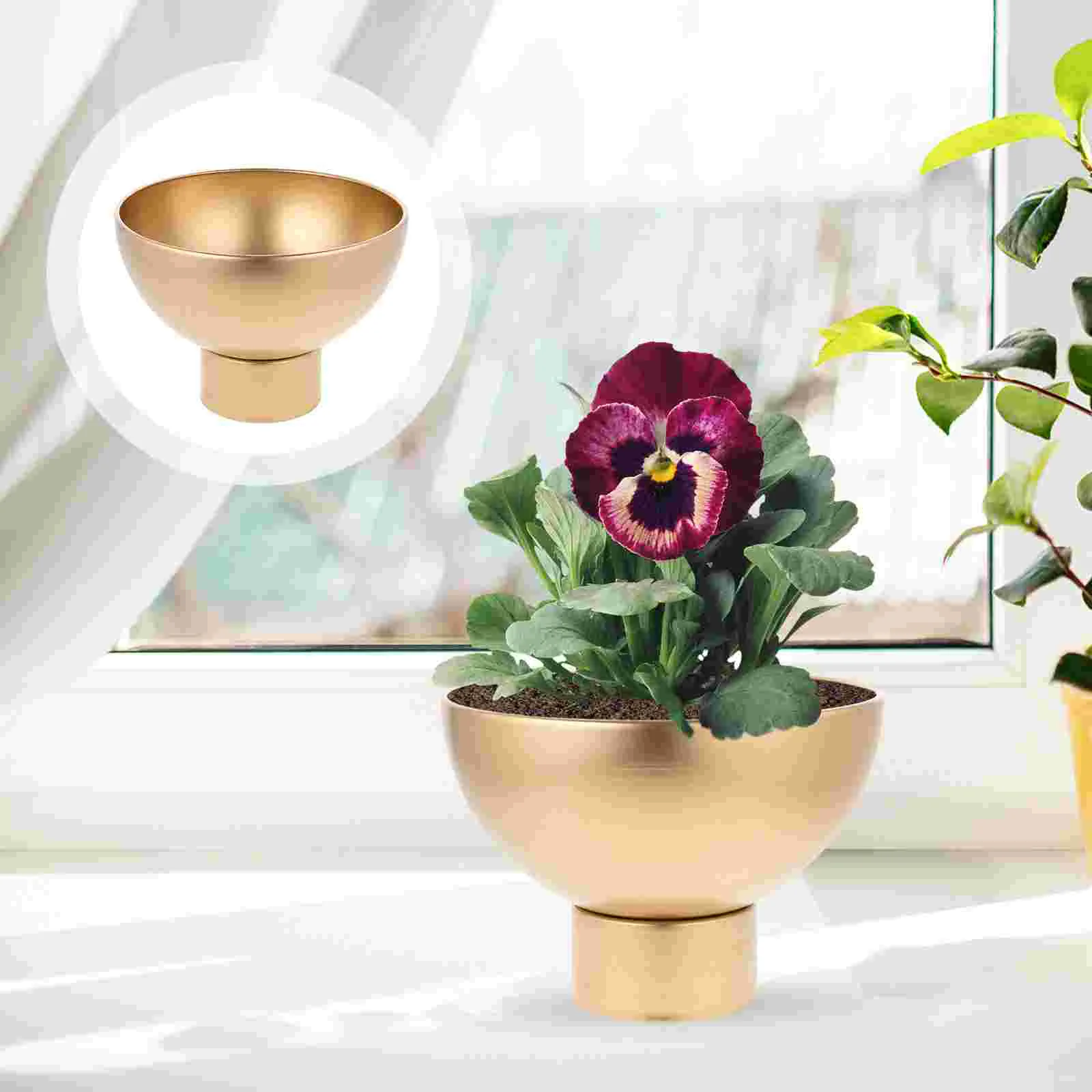 

Small Flower Vases Centerpieces Vintage Home Decor Flowerpot Metal Water Iron Decorative Office