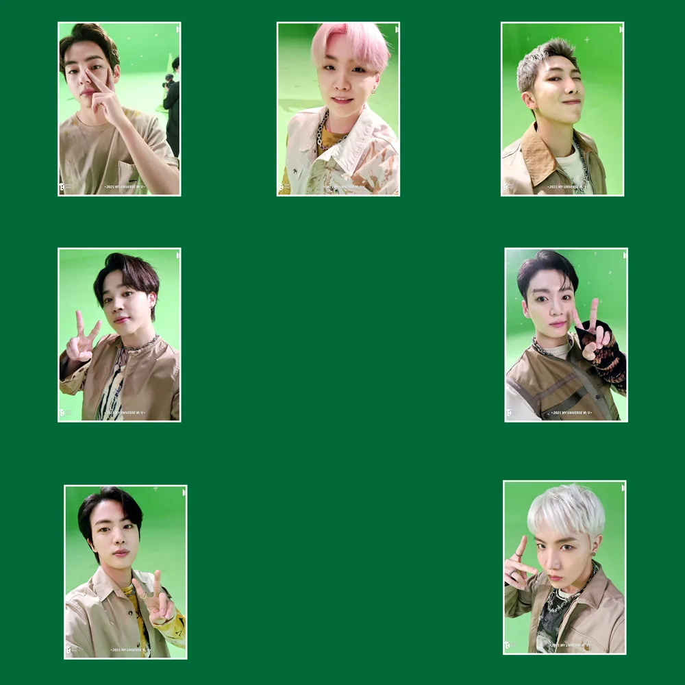

1Pcs Kpop Wholesale Bangtan Boys Poster Stickers New Album 2021 My Universe MV HD Photo Art Picture Room Home Decor Wall Sticker