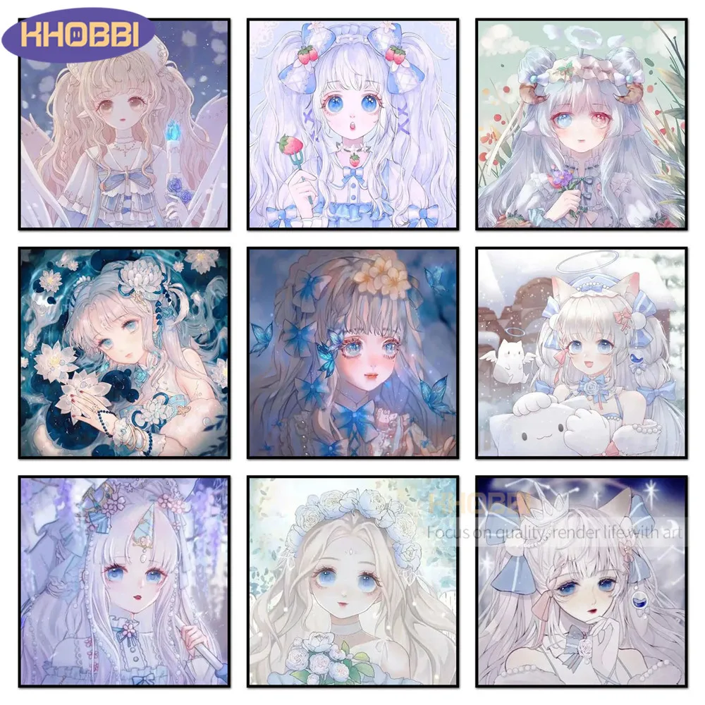 

Новинка 2023, алмазная живопись, Мультяшные милые наборы для девочек, полная выкладка, квадратная 5d Алмазная мозаика, вышивка крестиком, набор для декора комнаты