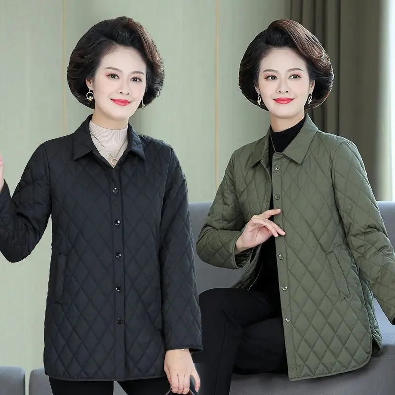 Fashion New Middle-Aged Elderly Women's Cotton Padded Clothes Casual Mother Short Jacket Winter Warm Parkas Female Coat XL-5XL
