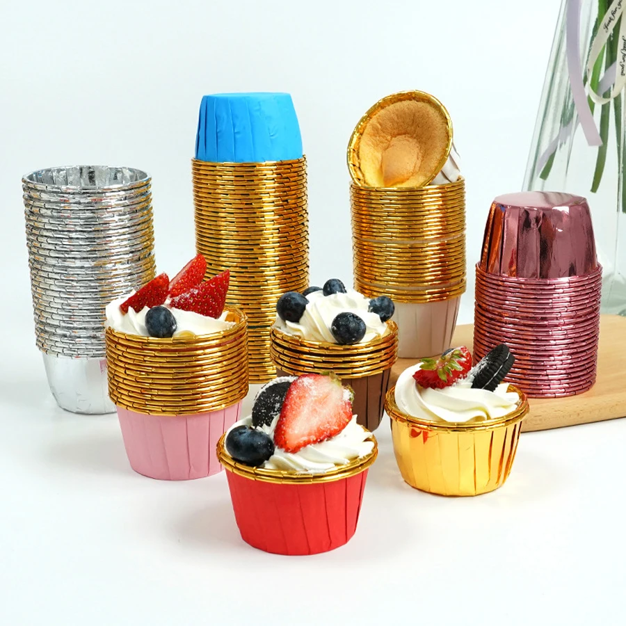 

50PCS Pastry Cupcake Wrappers Baking Cake Paper Cups Tray Case Muffin Cupcake Liner Tool Christmas Birthday Party DIY Cake Mould