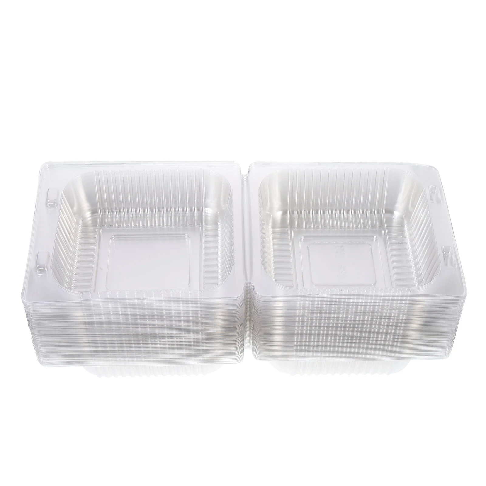 

50Pcs Clamshell Food Container Fruit Packing Box Single Use Food Packing Box Disposable Plastic Box for Supermarket Bakery Shop