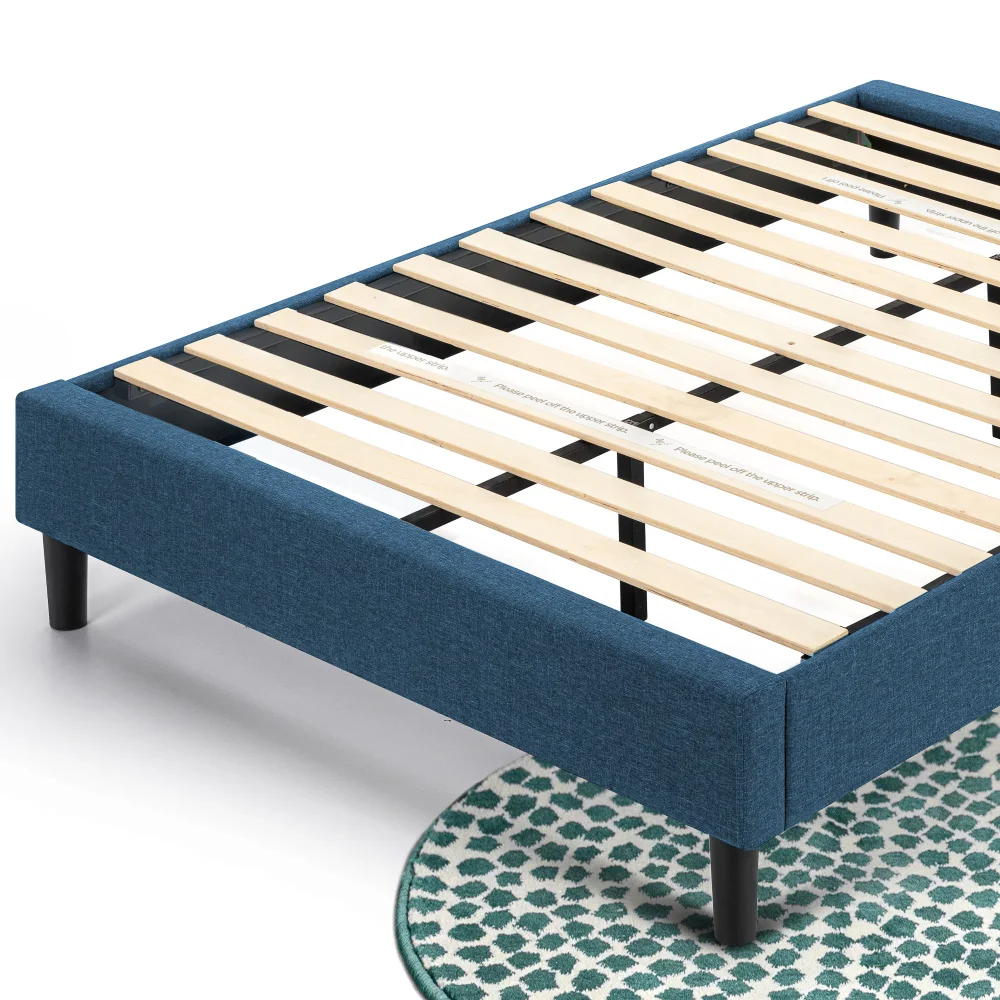 

Zinus Curtis 13” Upholstered Platform Bed Frame, Navy, Queen