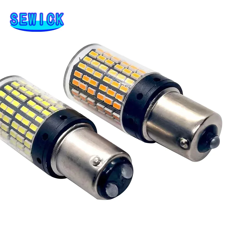 50x1156 BA15S P21W светодиодный 1157 144 чипы 3014 SMD СВЕТОДИОДНЫЙ ные лампы янтарно-желтые для