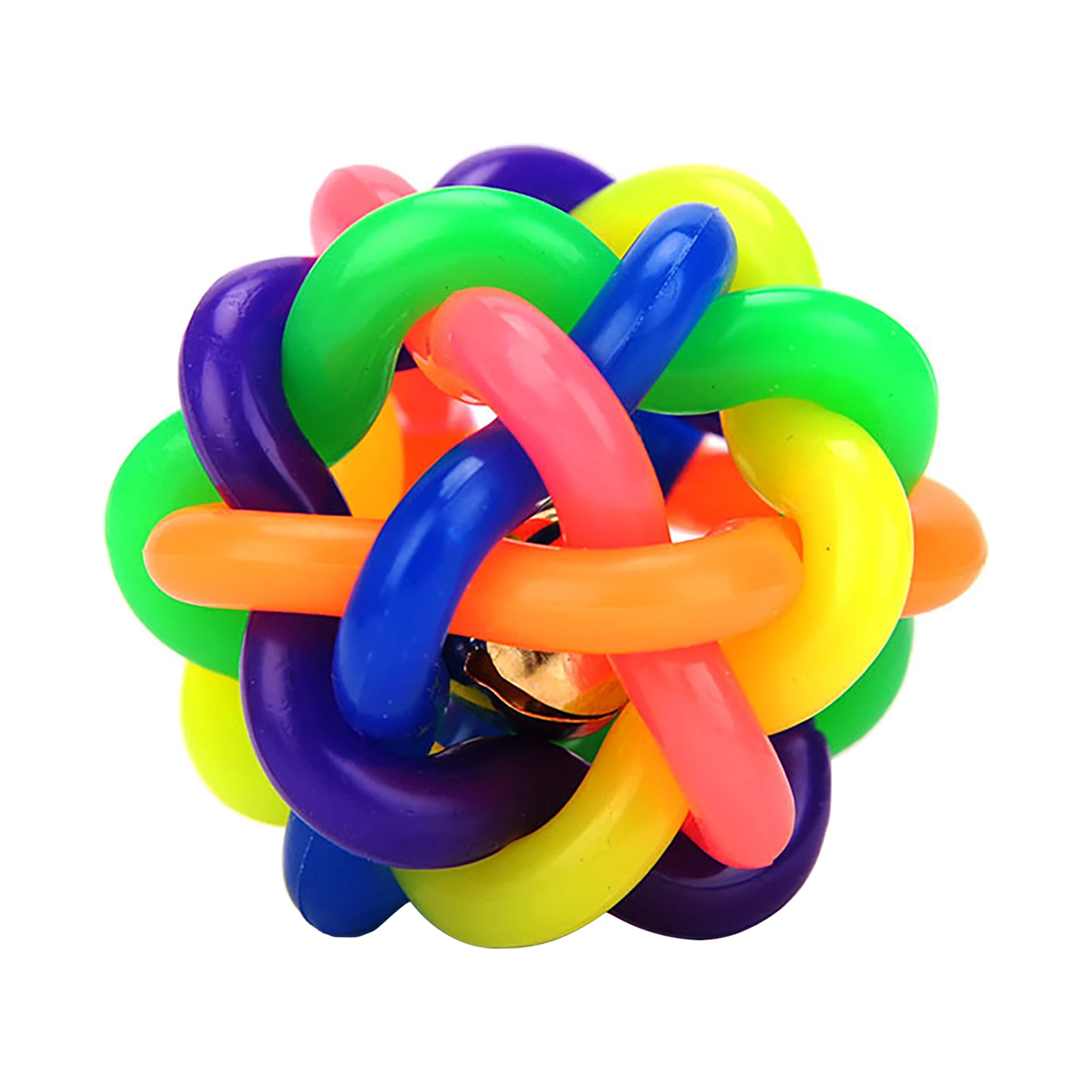 

Wear Resistant Dog Woven Ball With Bell Strong Teeth Training Durable Universal Portable Colorful Home Chew Toy Rubber Puppy