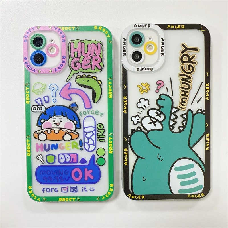 

Graffiti Label Silicon Phone Cases for Iphone 11 12 Pro Max 7Plus 8Plus TPU Back Covers with Hand Strap for Apple X XS Max XR