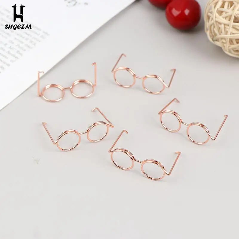 

5PCS Fashion Metal Glass Frame Lensless Retro Cool For Doll Decor Accessories Doll Accessories Metal Glasses