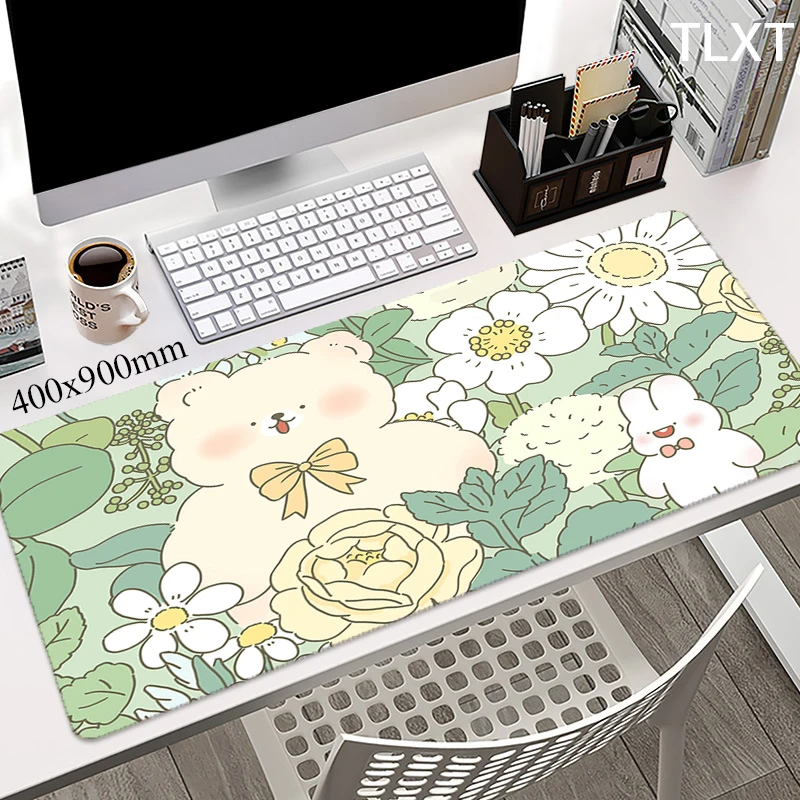 

Big Mouse Pads Kawaii Bear Table Mats Computer Mousepad Company Desk Pad Antislip Rubber Large Mousepads Cute Laptop Mouse Mat