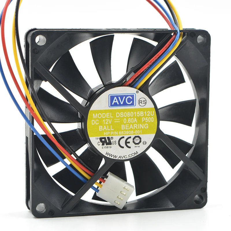 

80mm PWM Case Cooling Fans For AVC DS08015B12U 80*80*15 12V 0.60A chassis computer cooling fan