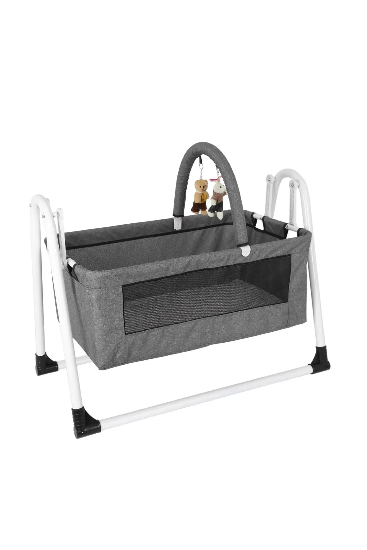 Crib Washable Fabric Baby Cradle Quirky Portable Basket Cradle Gray Crib