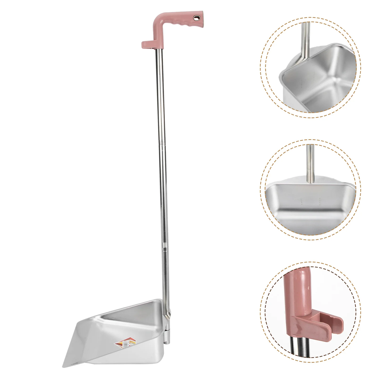

Dustpan Pan Cleaningstainless Steel Garbagehandle Broom Sweeper Set Lobby Office Waste Metal Room Pans Handled Standing