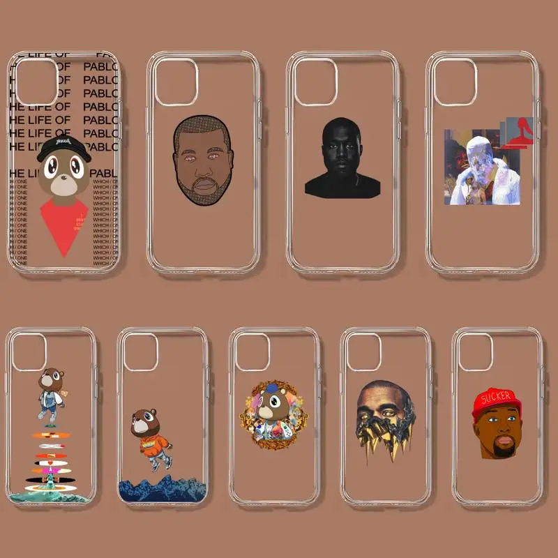 Kanye West Phone Case For iPhone 11 12 Mini 13 Pro XS Max X 8 7 6s Plus 5 SE XR Transparent Shell | Mobile Cases & Covers