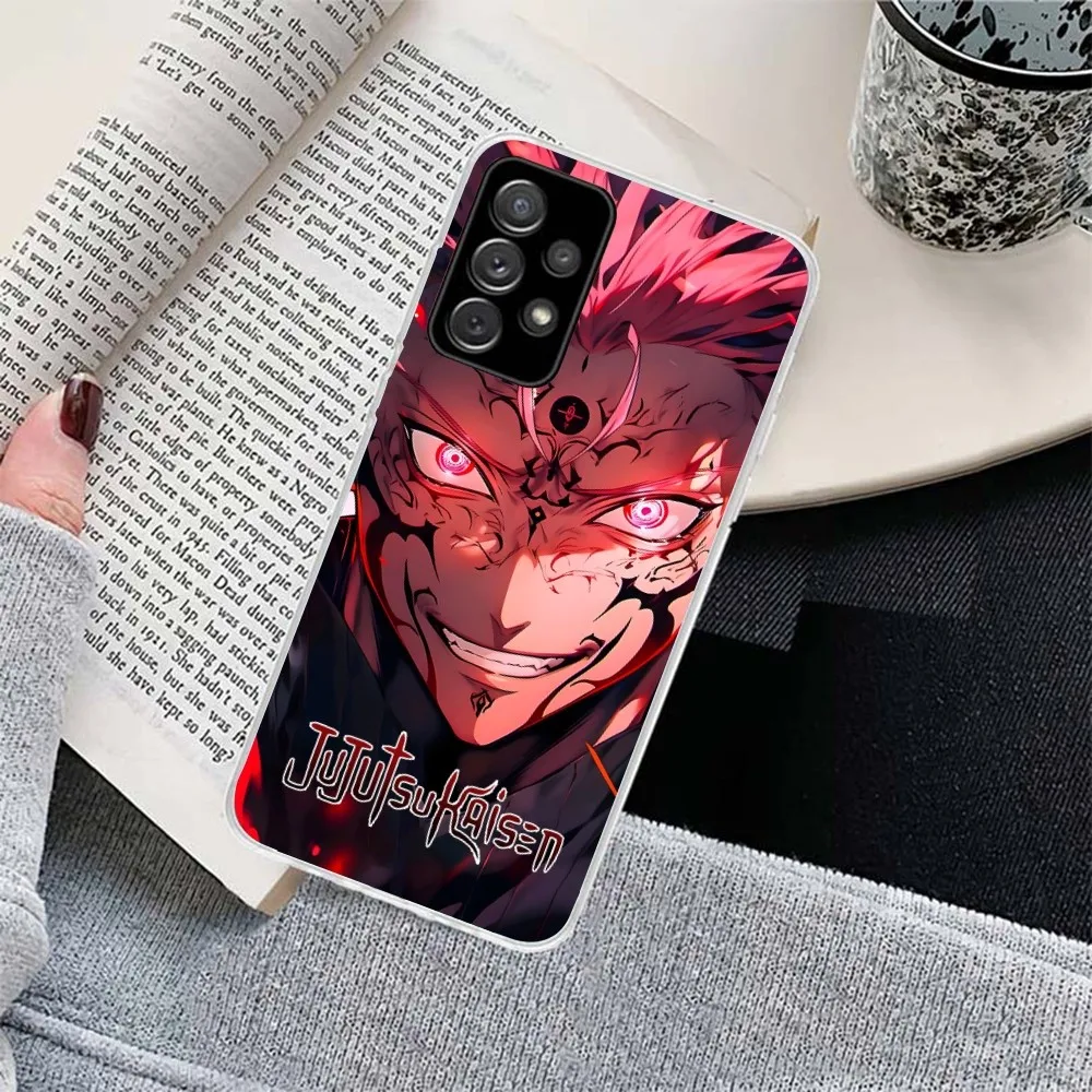 JJK Ryomen Sukuna Чехол для мобильного телефона Samsung Galaxy S23 S22 S21 Plus Ultra A12 A32 A53 Прозрачный