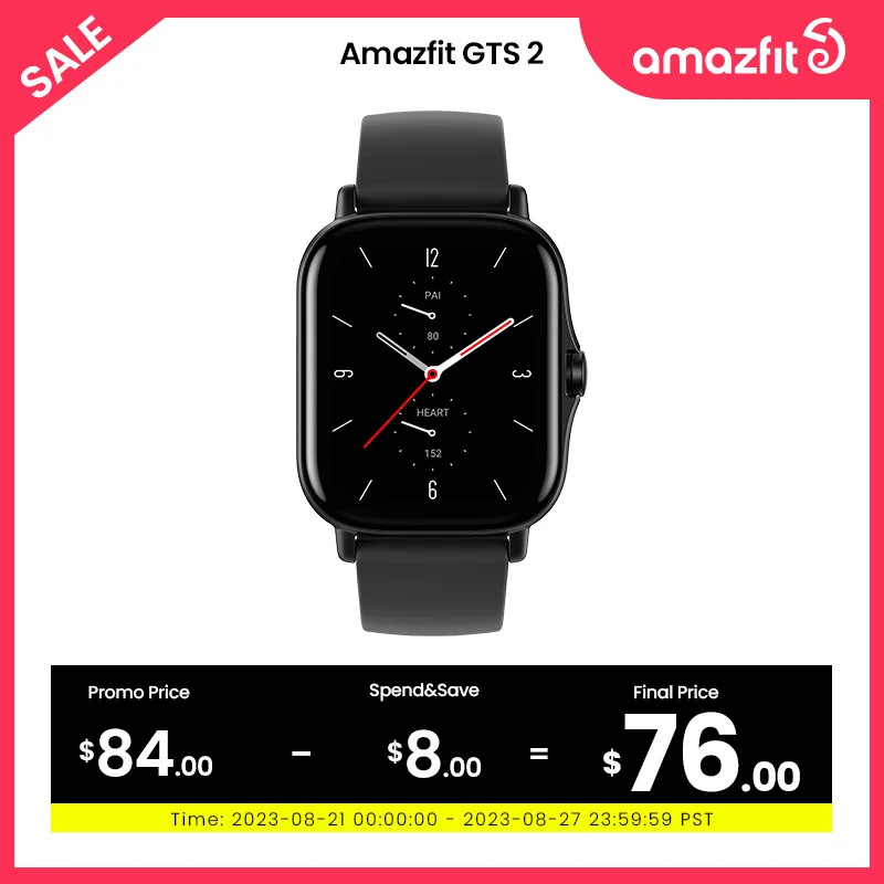 Global Amazfit GTS 2 Bluetooth Smartwatch Swimming Alexa Built-in 12 Sport Modes Smart Watch For Android For iOS