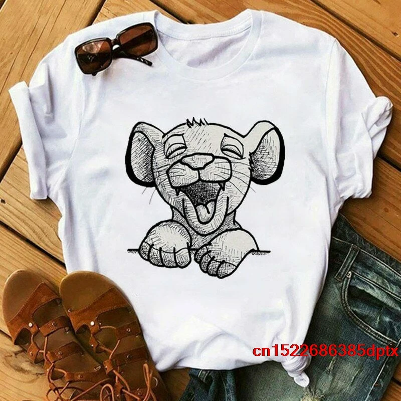 

2019 New Summer men T-shirt Cartoon Lion King Printed Tshirt Fashion Casual