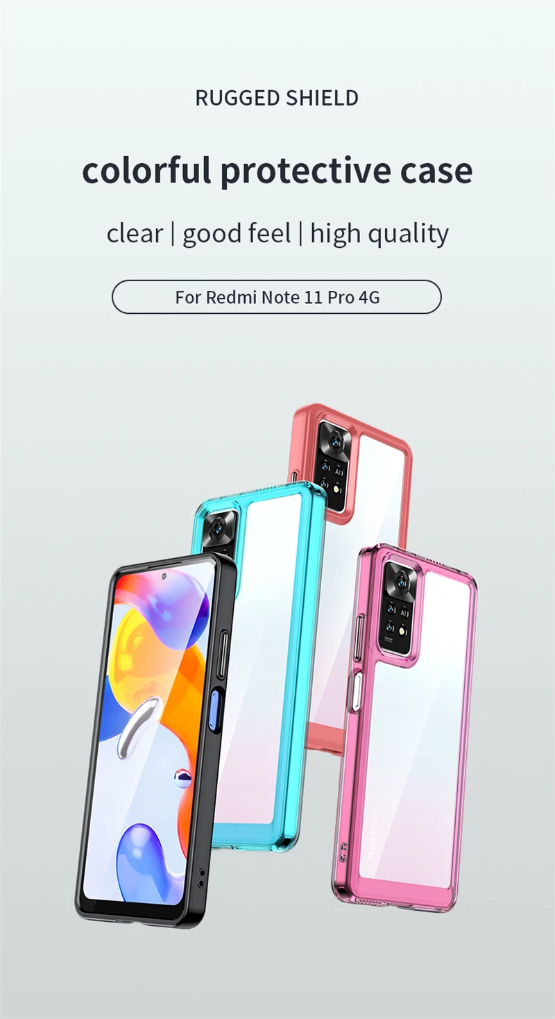 Colorful Transparent Case For Redmi Note 11 Pro 4G Global Case Protective Case Redmi Note 11 Pro 4G Cover For Redmi Note 11 Pro