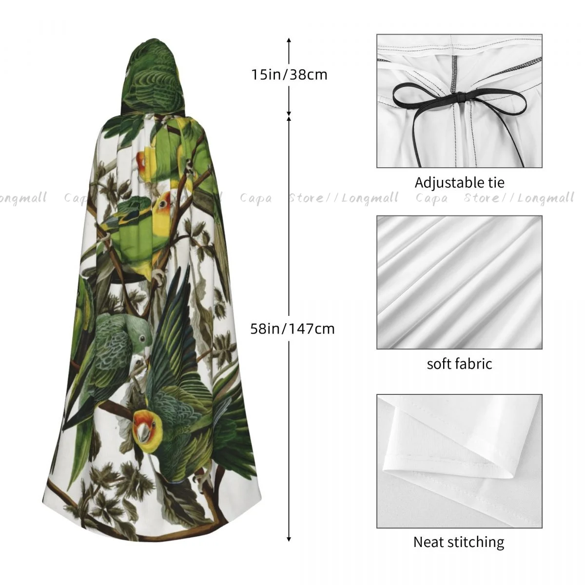 Взрослый женский халат с капюшоном Каролина накидка на Хэллоуин длинный косплей