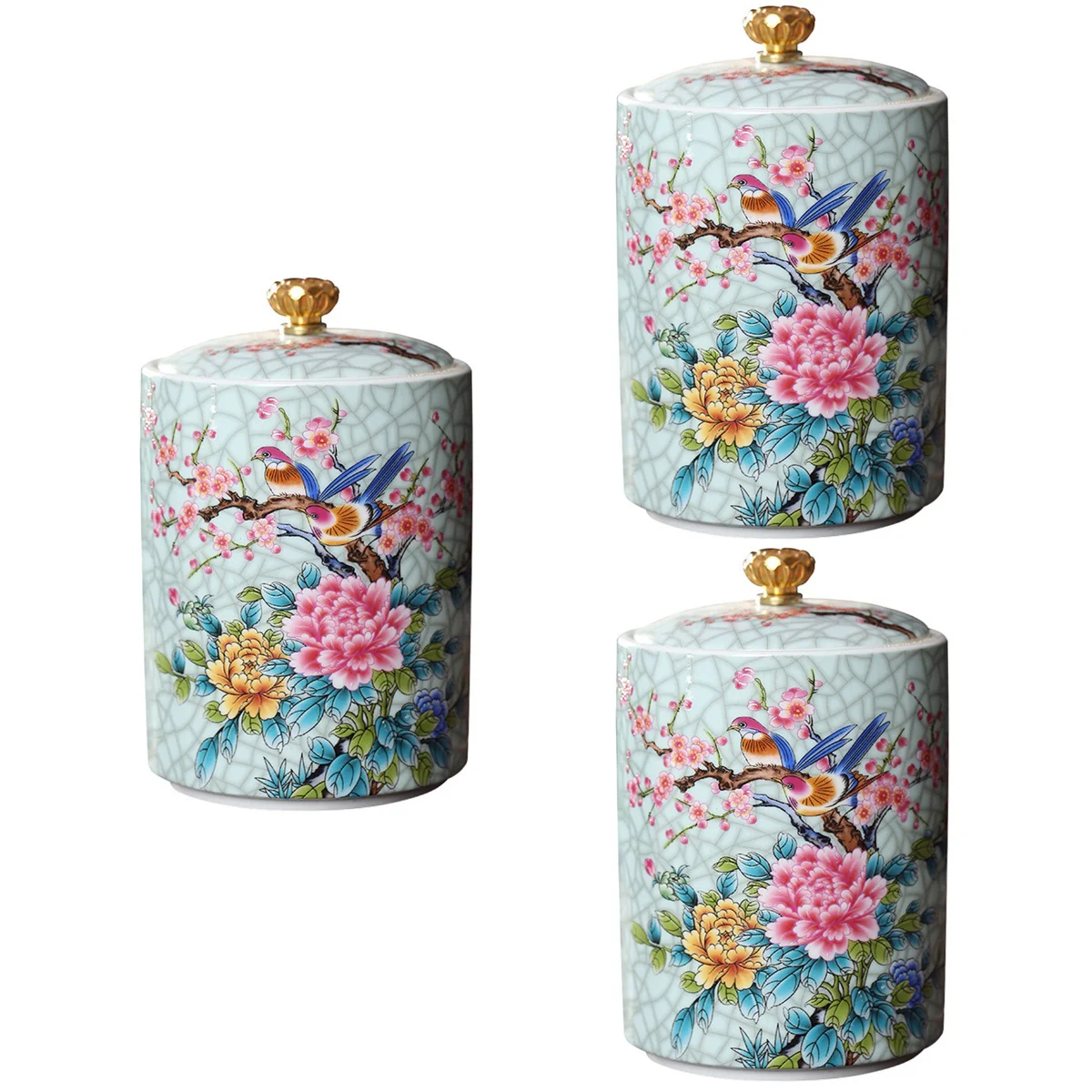 

Jar Tea Storage Canister Ceramic Jars Kitchen Container Lid Vintage Sealed Chinese Airtight Seasoning Lids Condiment Salt