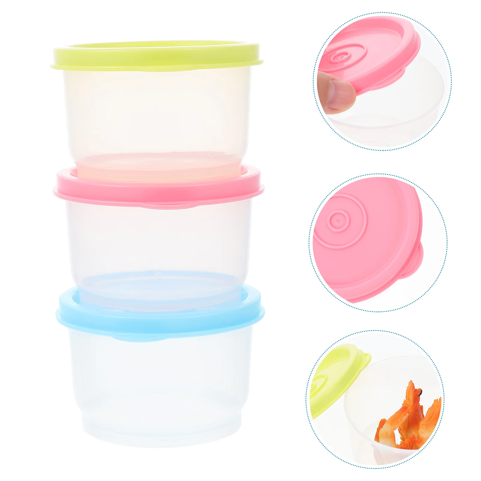 

6 Pcs Food Containers Lids Food Storage Case Plastic Portion Cups Parfait Cup Sauce Containers Mini Dessert Cups