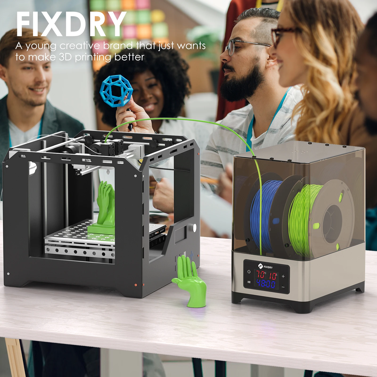 3D коробка для сушки наполнителя 110 Вт PTC нагреватель в режиме реального времени