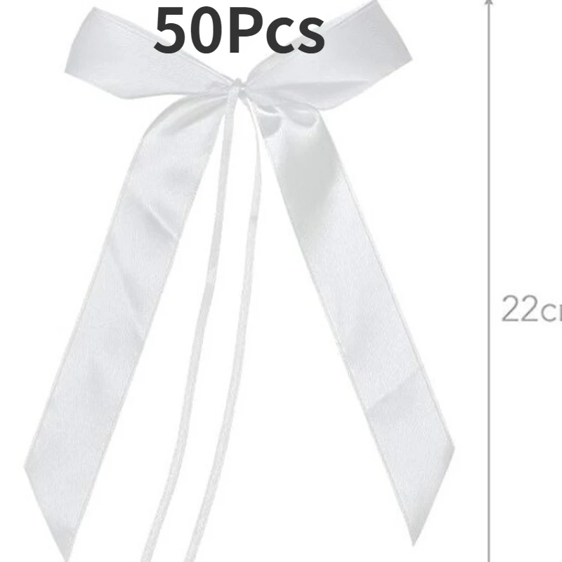 

Белые ленточные банты для декора 50 шт.