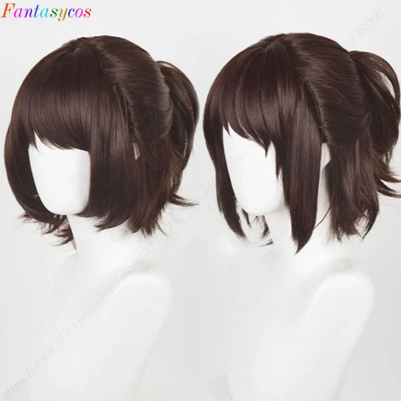 Парик для косплея Hange Zoe из темно-коричневых волос парики костюма на Хэллоуин