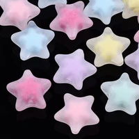 20pc transparent acrylic beads frosted bead in bead star mixed color 19x20x11 5mm hole 3mm