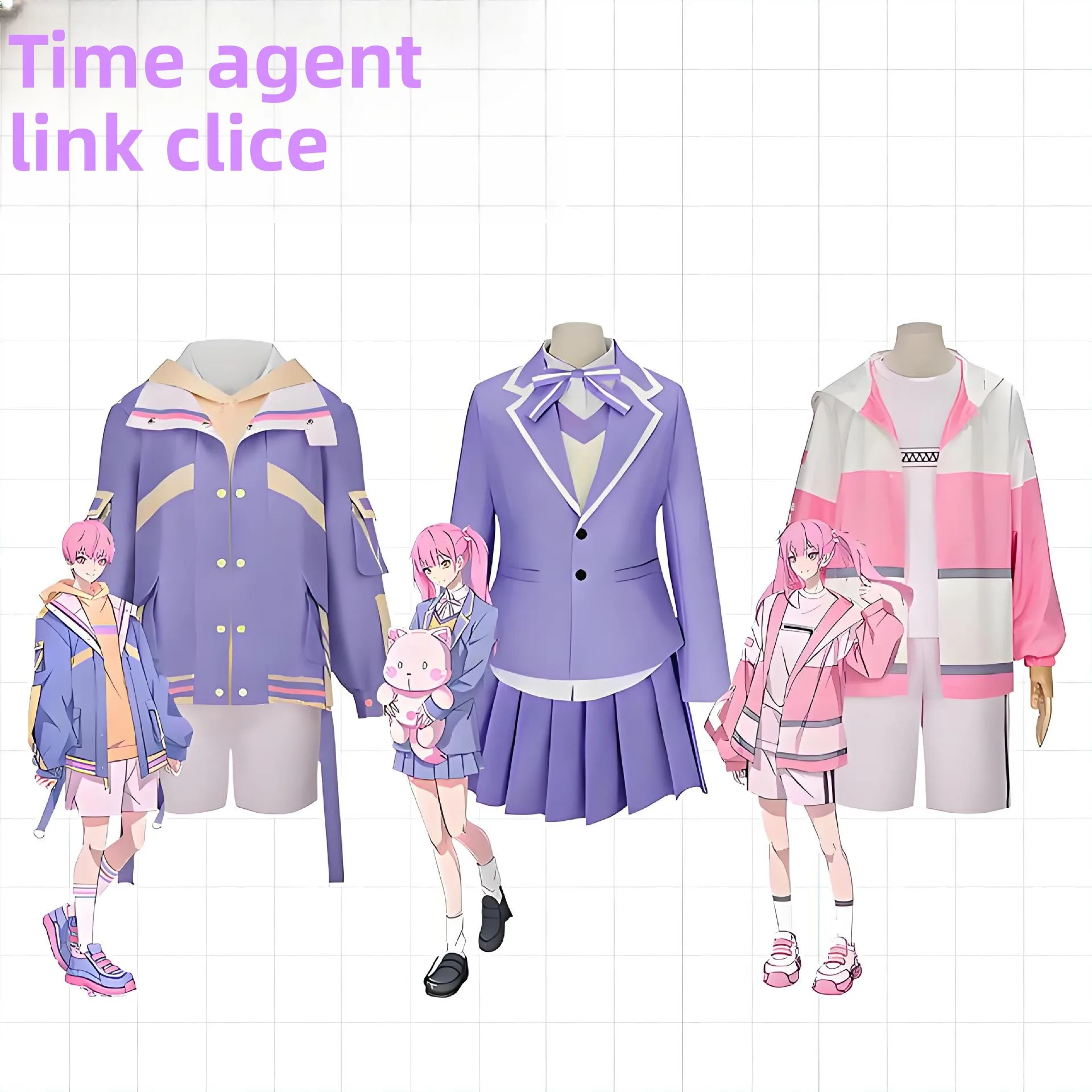 Фото Time Agent Li Tianxi Li Tianchen Cos Одежда Повседневная одежда Косплей Анимационная униформа Повседневная одежда Парик №1