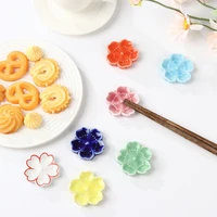 new cute tableware spoon fork chopstick rest chopsticks holder ceramic colorful sakura blossoms