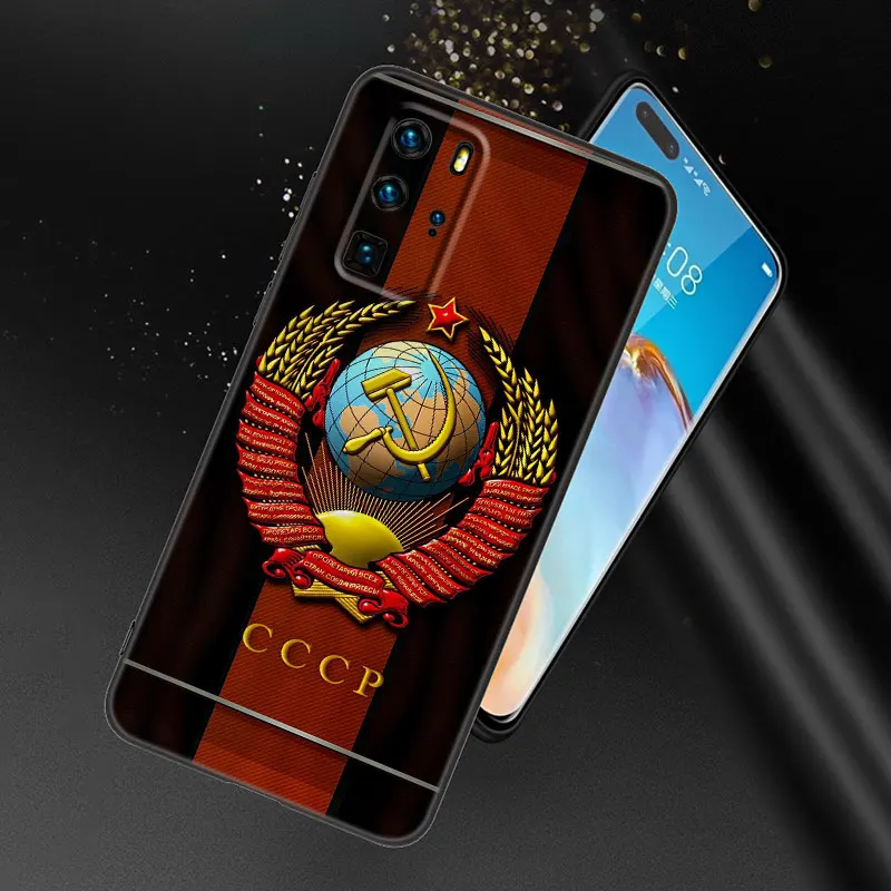 Чехол для телефона с символами флага СССР Huawei P50 P40 P30 P20 P10 P9 P8 Lite 2017 P Smart Z S Pro 2021 2020