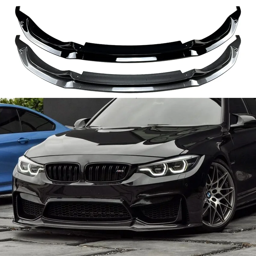 

3PCS Car Front Bumper Lip Spoiler Splitter For BMW M3 F80 M4 F82 F83 Diffuser Splitter Cover Gurad Body kits 2015-2020 Tuning