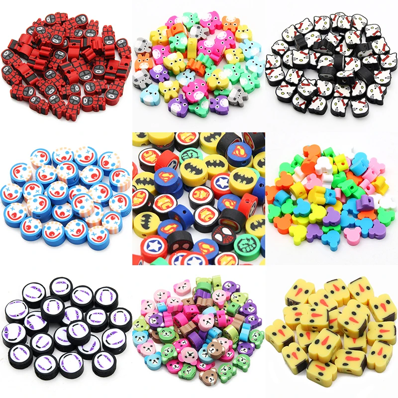 

Polymer Clay Beads Mixed Colorful Cartoon Animal Loose Beads For Jewelry Making DIY Earrings Keychain Necklace Bracelet Supplies