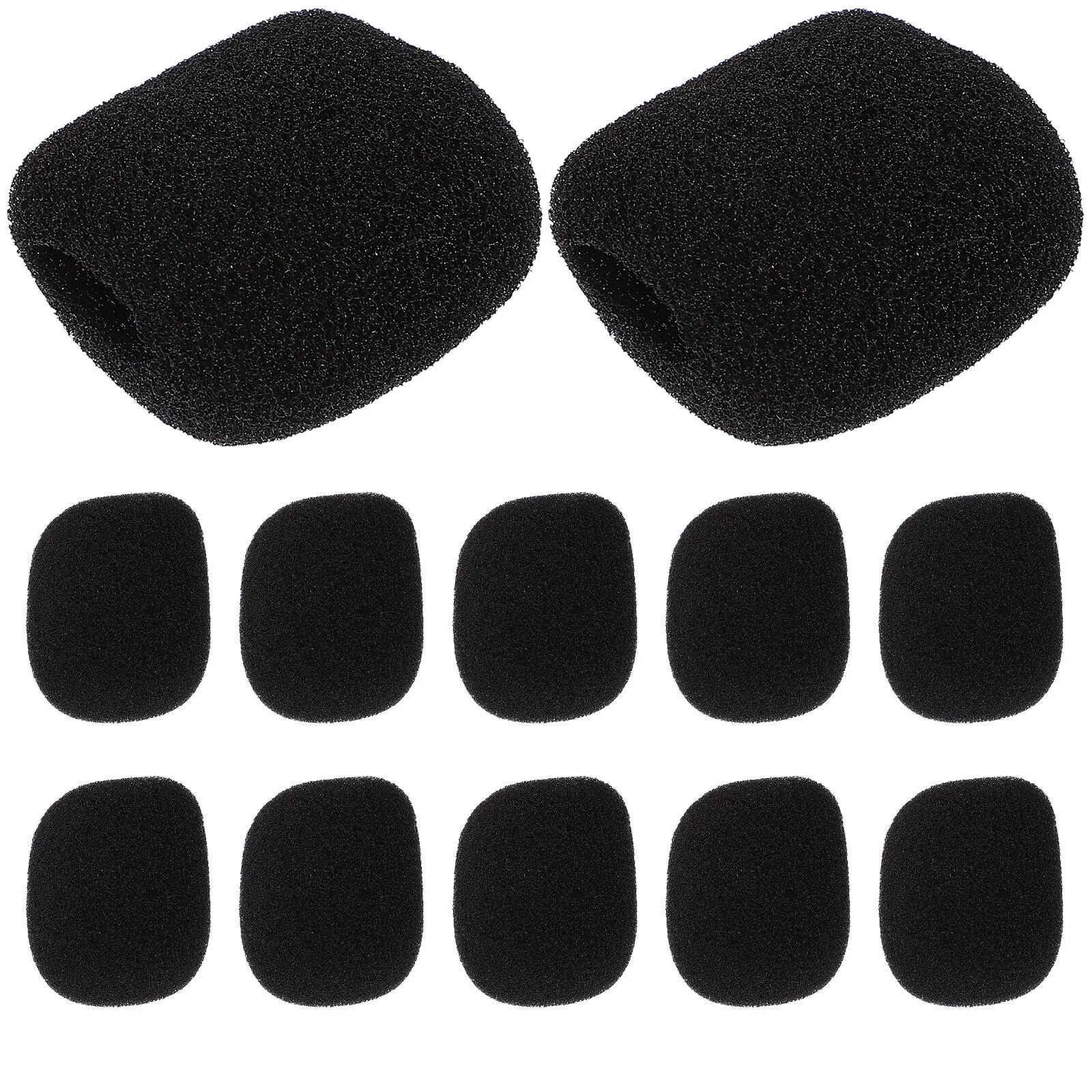 

100 Pcs Lapel Microphone Microphone Windscreen 2x2x2.8cm Headset Sponge Covers Protectors Black