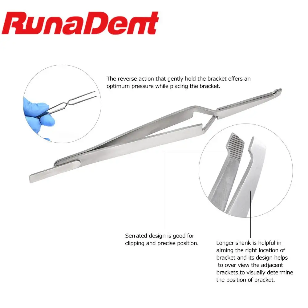 

Dentistry Stainless Steel Dental Bracket Tweezers Serrated Holder Orthodontic Tools Bonding Whiteness InstrumentsTeeth Caring