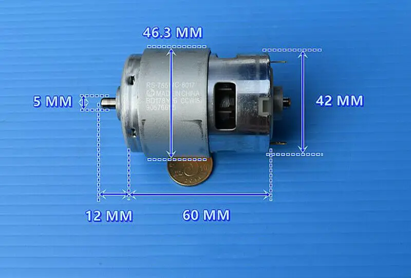 Двигатель MABUCHI RS-755WC-8514, постоянный ток 14,4 В, 18800 об/мин, высокая скорость, большой крутящий момент, для электродрели, садовых инструментов