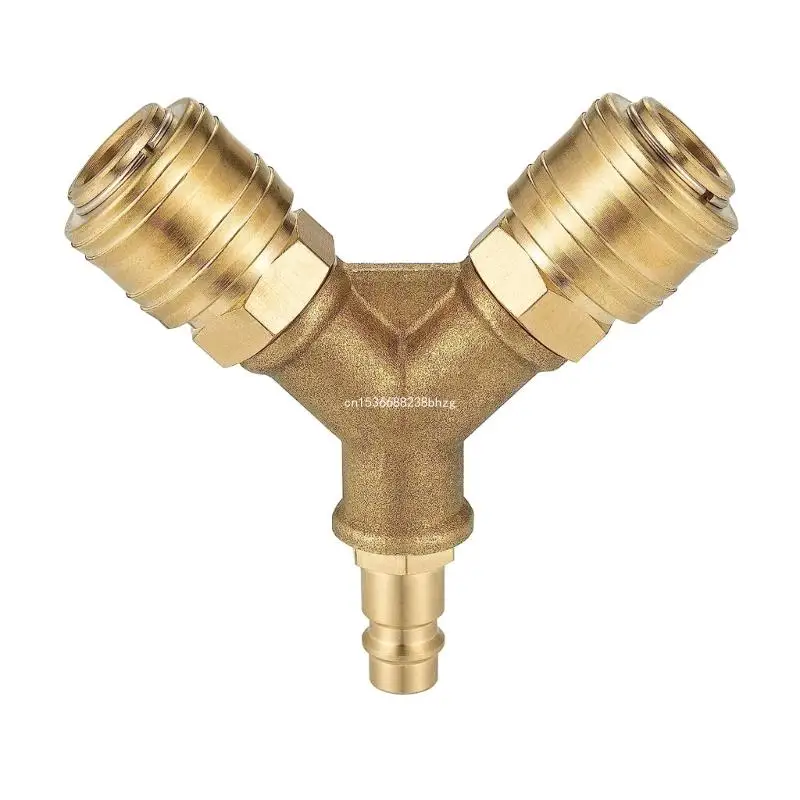 Heavy Duty Compressed Air Distributor 2-Way with Couplings 1/4-Inch Air Hoses Dropship