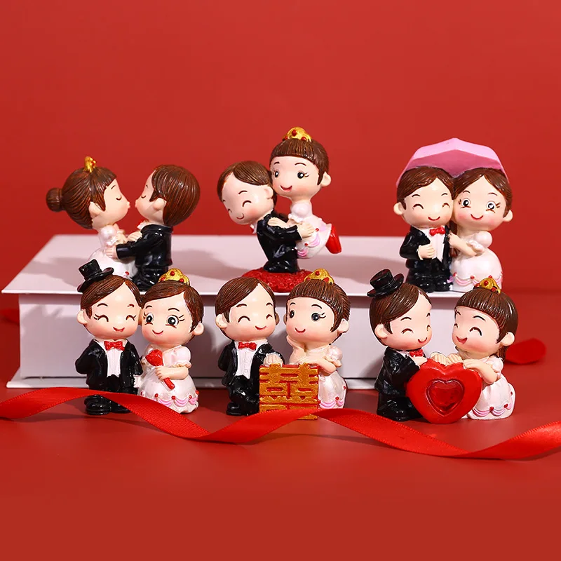 Милая Свадебная аниме Статуэтка жениха невесты девушки мальчика влюбленной