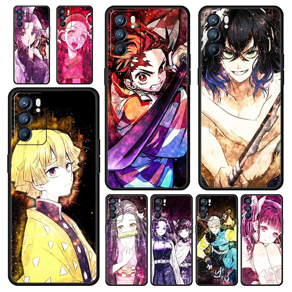 

Mix Japan Anime Demon Slayer For Oppo A54 Case Reno7 SE Reno6 Pro Plus 5G Find X5 A53 A52 A9 2020 A95 A16 A76 A74 A15 A12 Cover