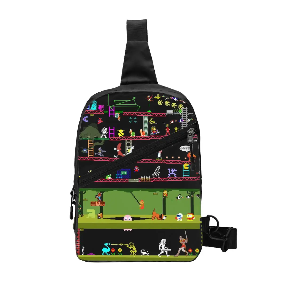 

Donkey Kong Sling Chest Bag Customized Arcade Games Shoulder Crossbody Backpack for Men Cycling Camping Daypack