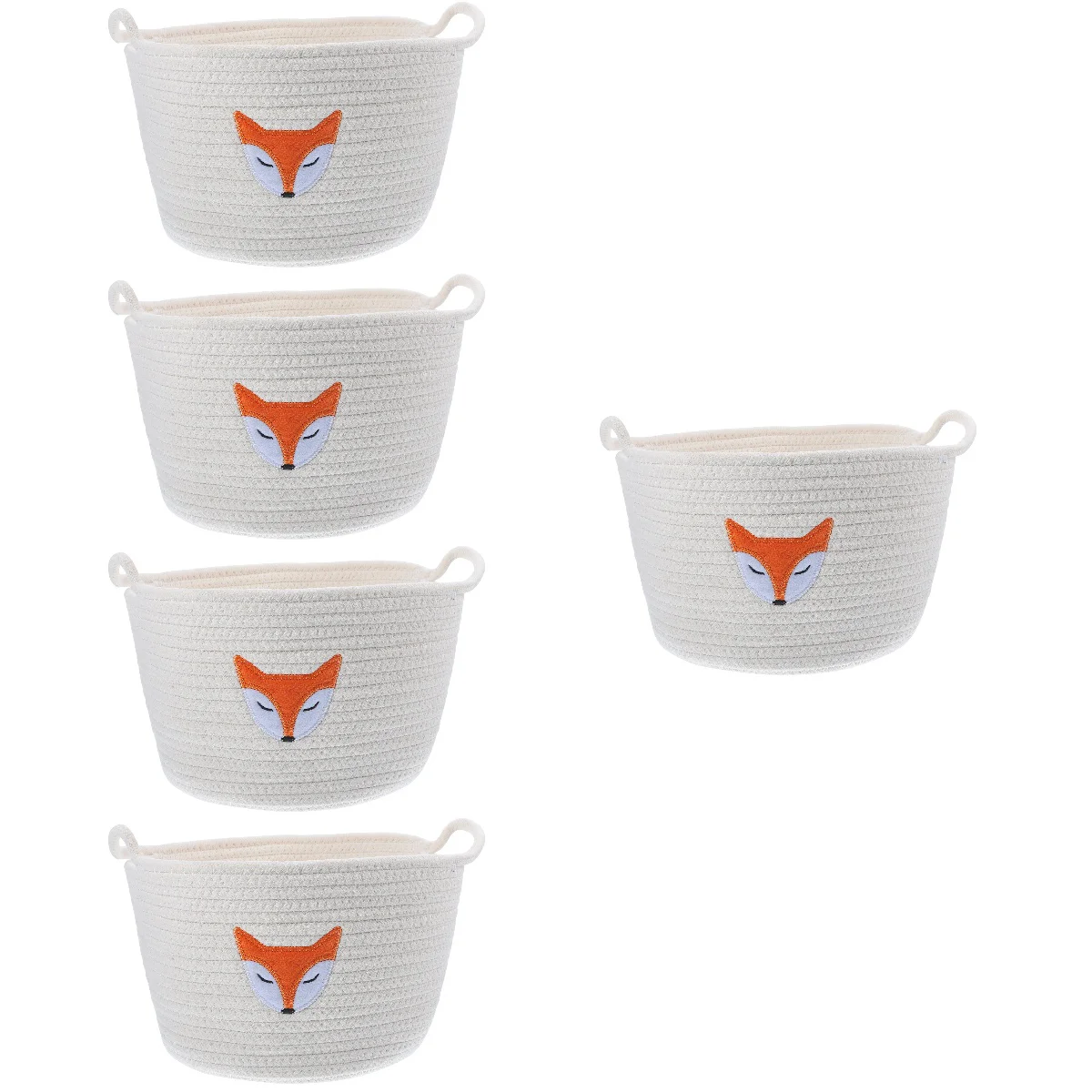 

5x Storage Bins Decorative Woven Baskets Storage Fabric Storage Storage Basket Woven Baskets For Storage
