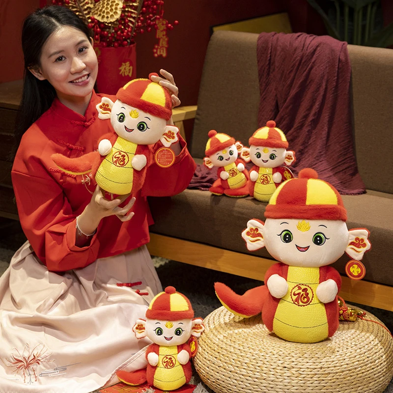 2025 змеиный год талисман кукла удачи зодиакальная змея китайское украшение