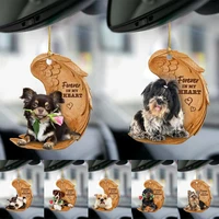 1pcs cute funny sleeping angel dog wing dog hanging ornament cartoon cute pendant car bag keychain pendant car ornaments