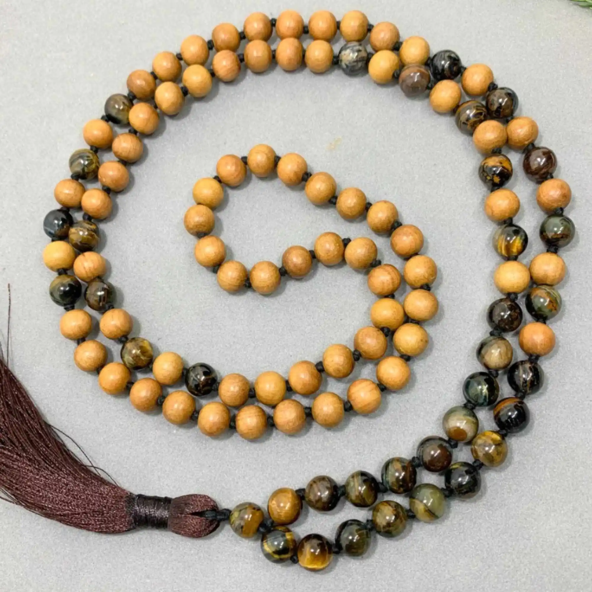 

8mm Natural knot tiger iron wooden gemstone beads necklace Meditation Thanksgiving Day Blessing Lucky Healing Elegant Wrist