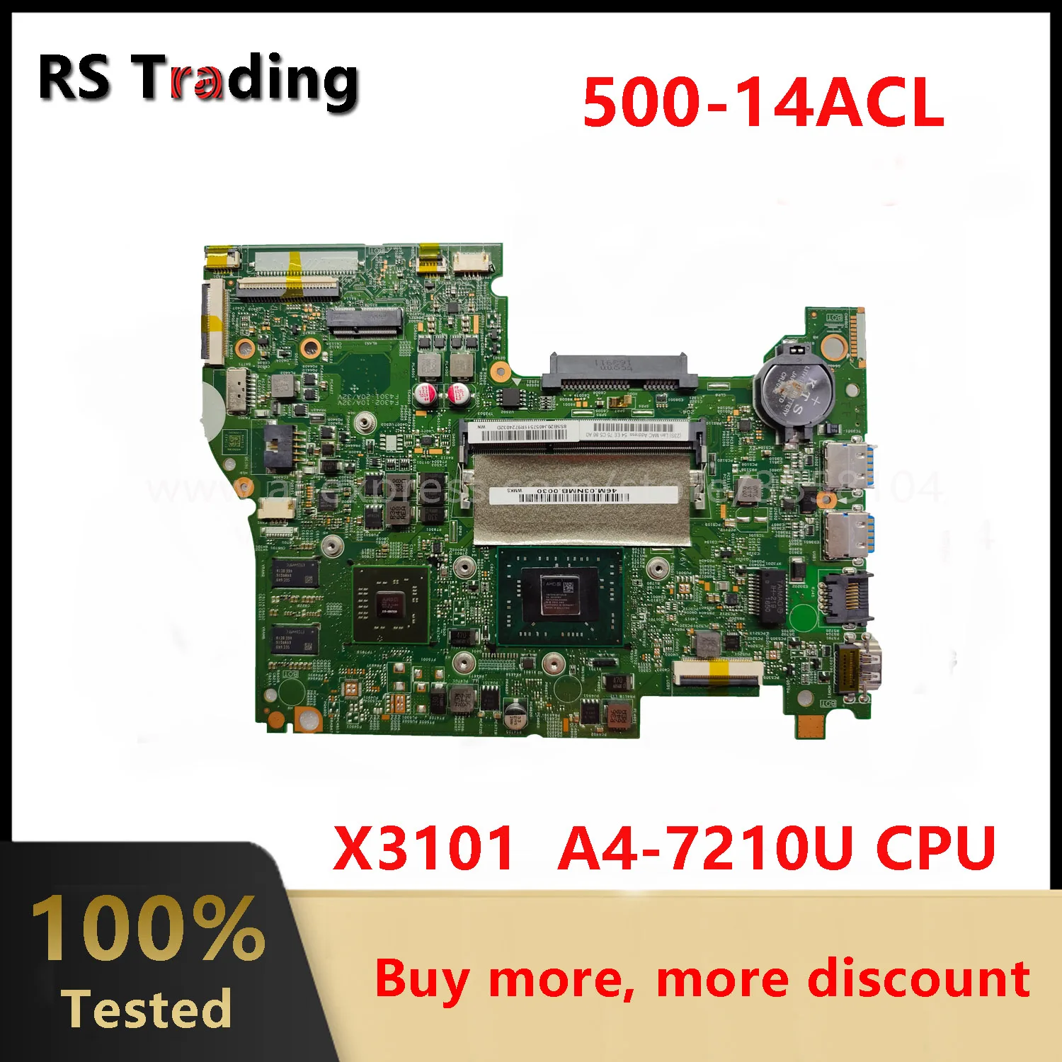 

Материнская плата для ноутбука Lenovo Flex 3 -1435 Yoga 500-14ACL с A4-7210 CPU F5501 X3101 5B20J40575 DDR3