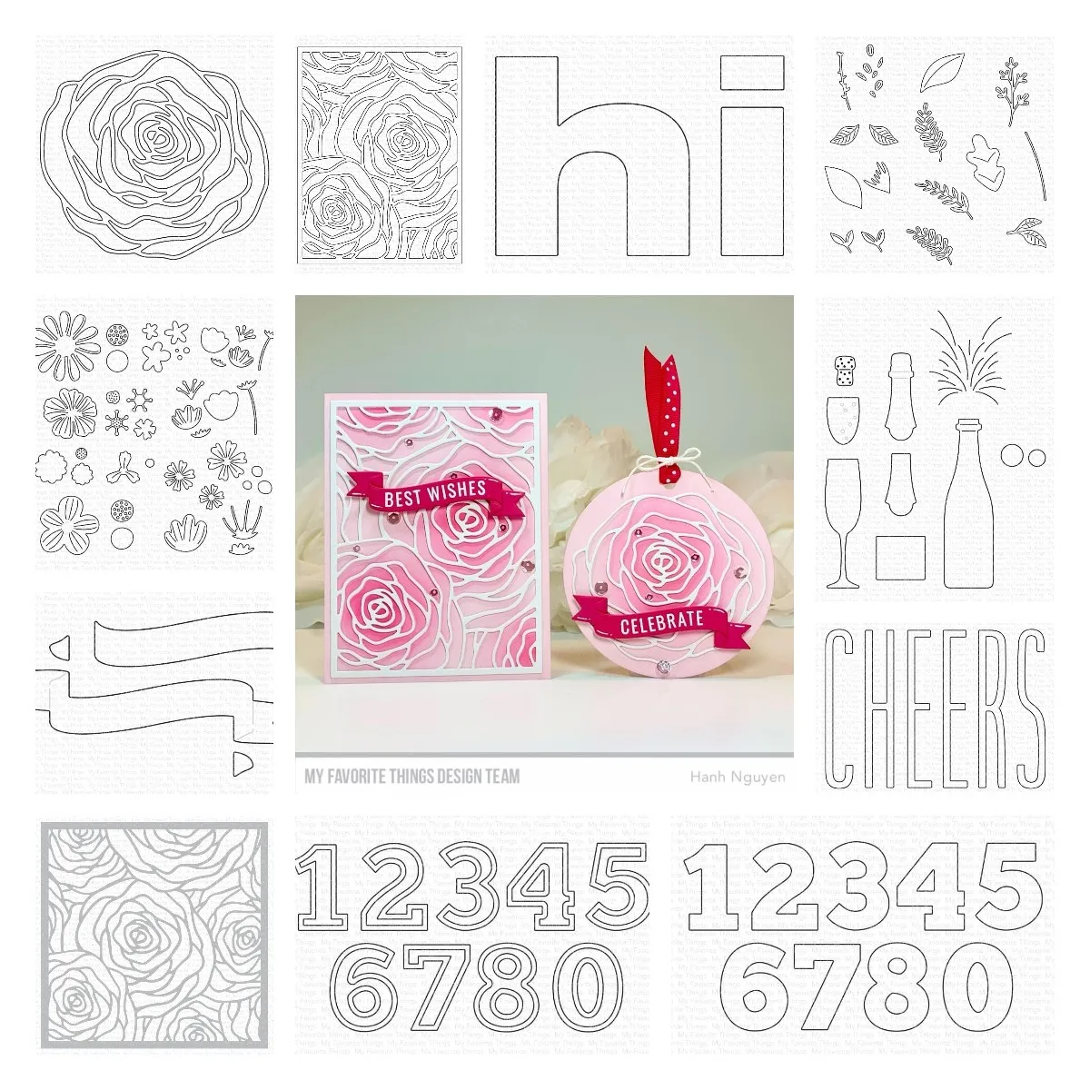 

Rose In Bloom Banner Champagne Metal Cutting Dies For Diy Scrapbooking Crafts Maker Photo Album Template Handmade Decoration 202