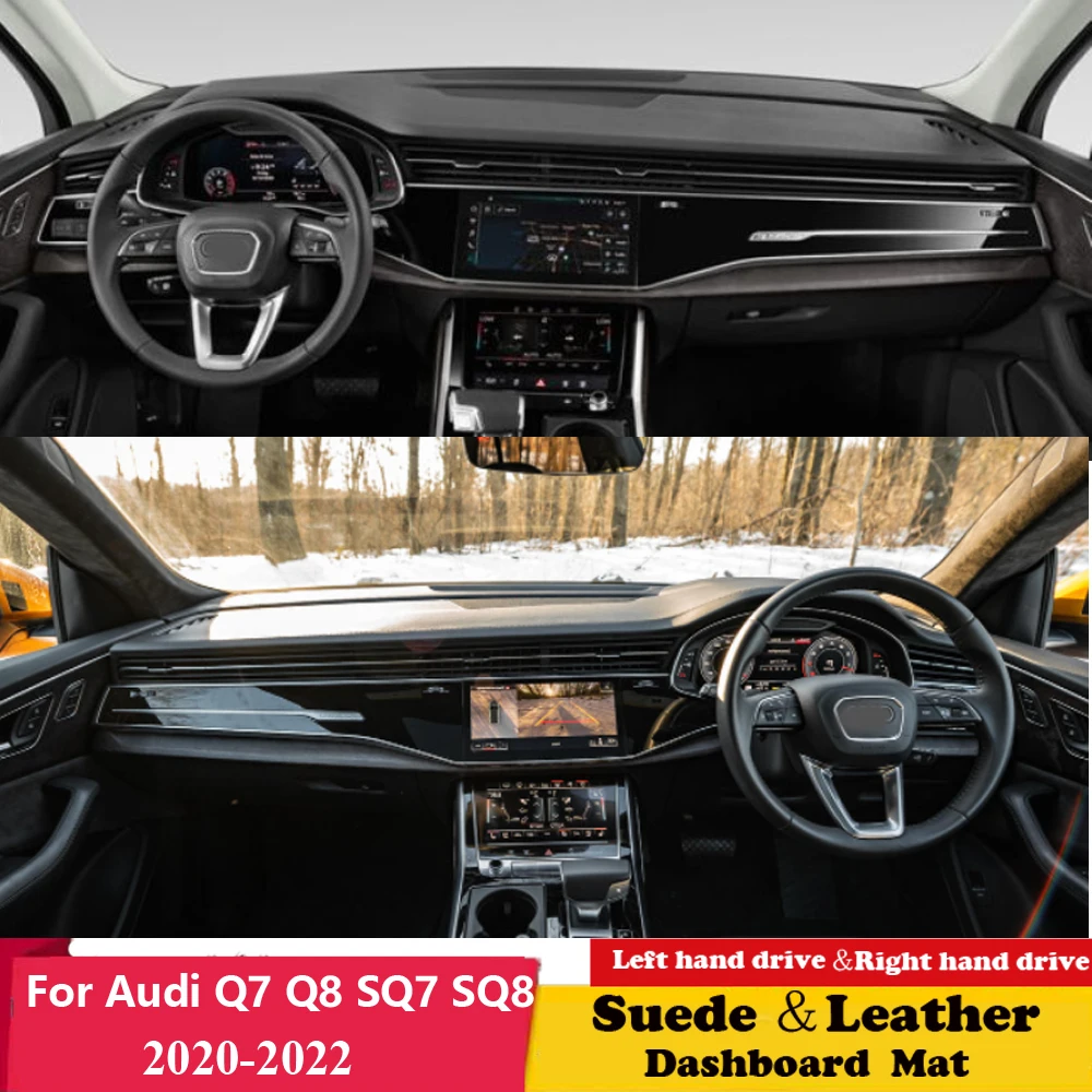 

For Audi Q7 Q8 SQ7 SQ8 RSQ8 4MN 2020 2021 2022 Leather Dashmat Dashboard Cover Sunshade Protective Car Styling Carpet Dash Mat